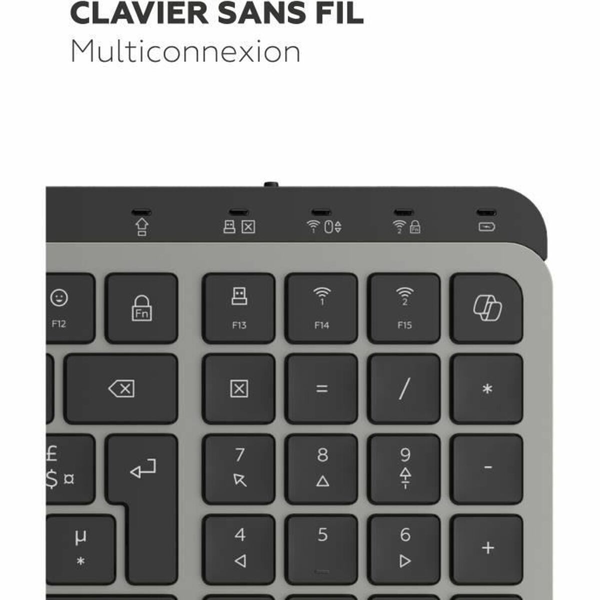 Teclado Mobility Lab KP450W Compact Negro Gris