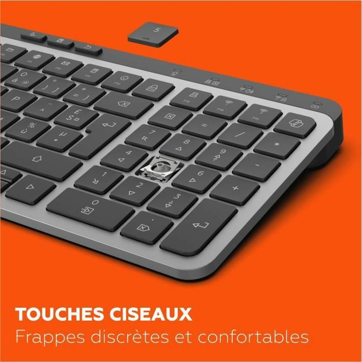 Teclado Mobility Lab KP450W Compact Negro Gris