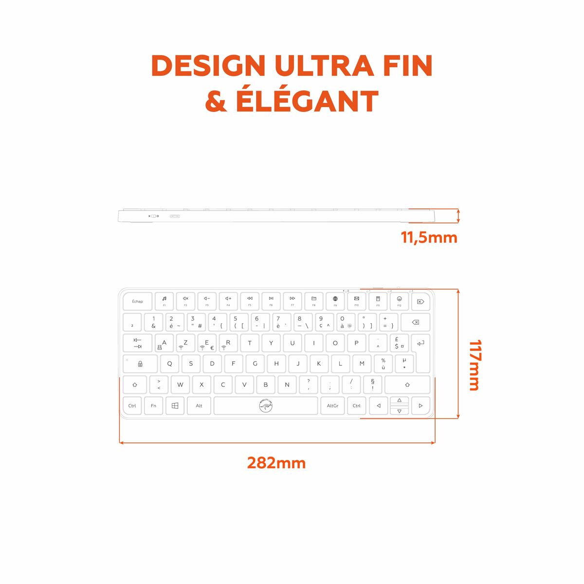 Teclado Mobility Lab KP430W Mini Gris