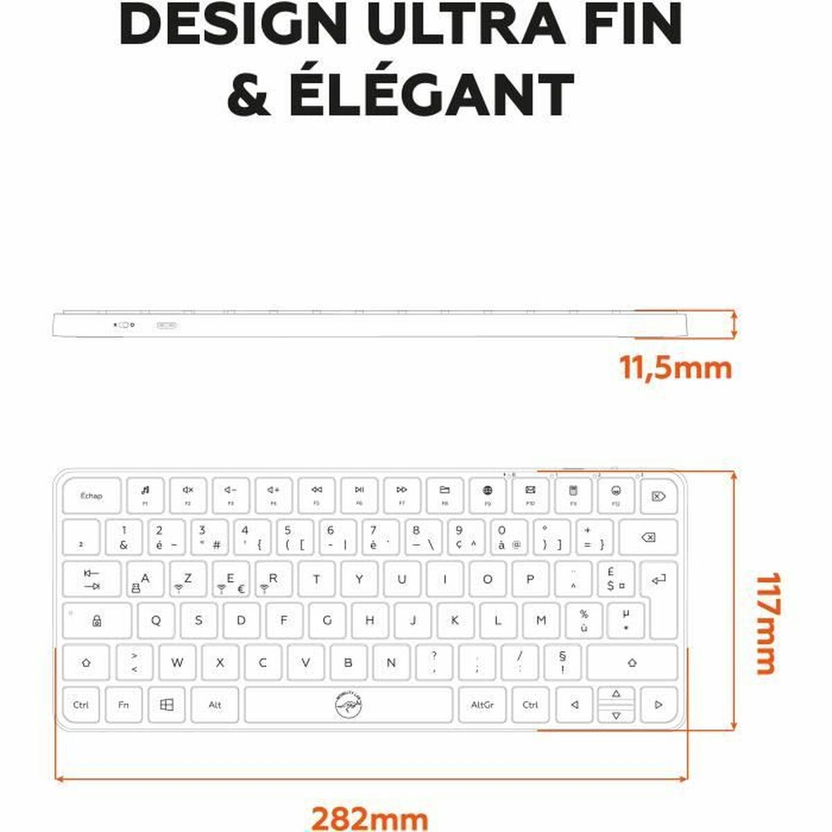 Teclado Mobility Lab KMP2000W Mini Blanco