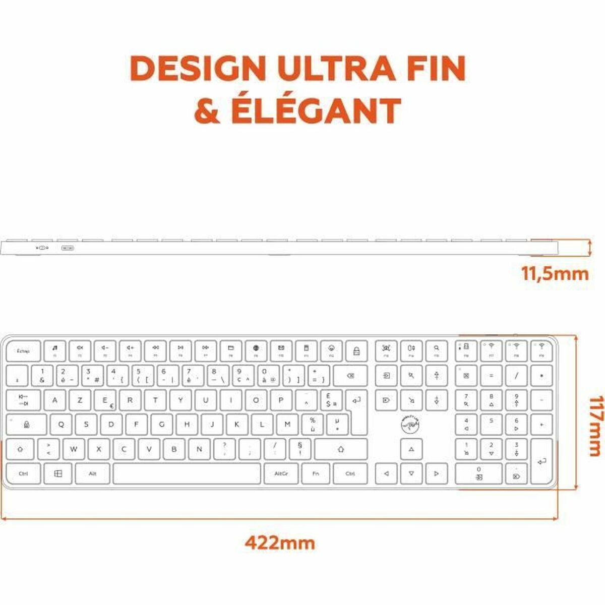 Teclado Mobility Lab KMP2000W Blanco