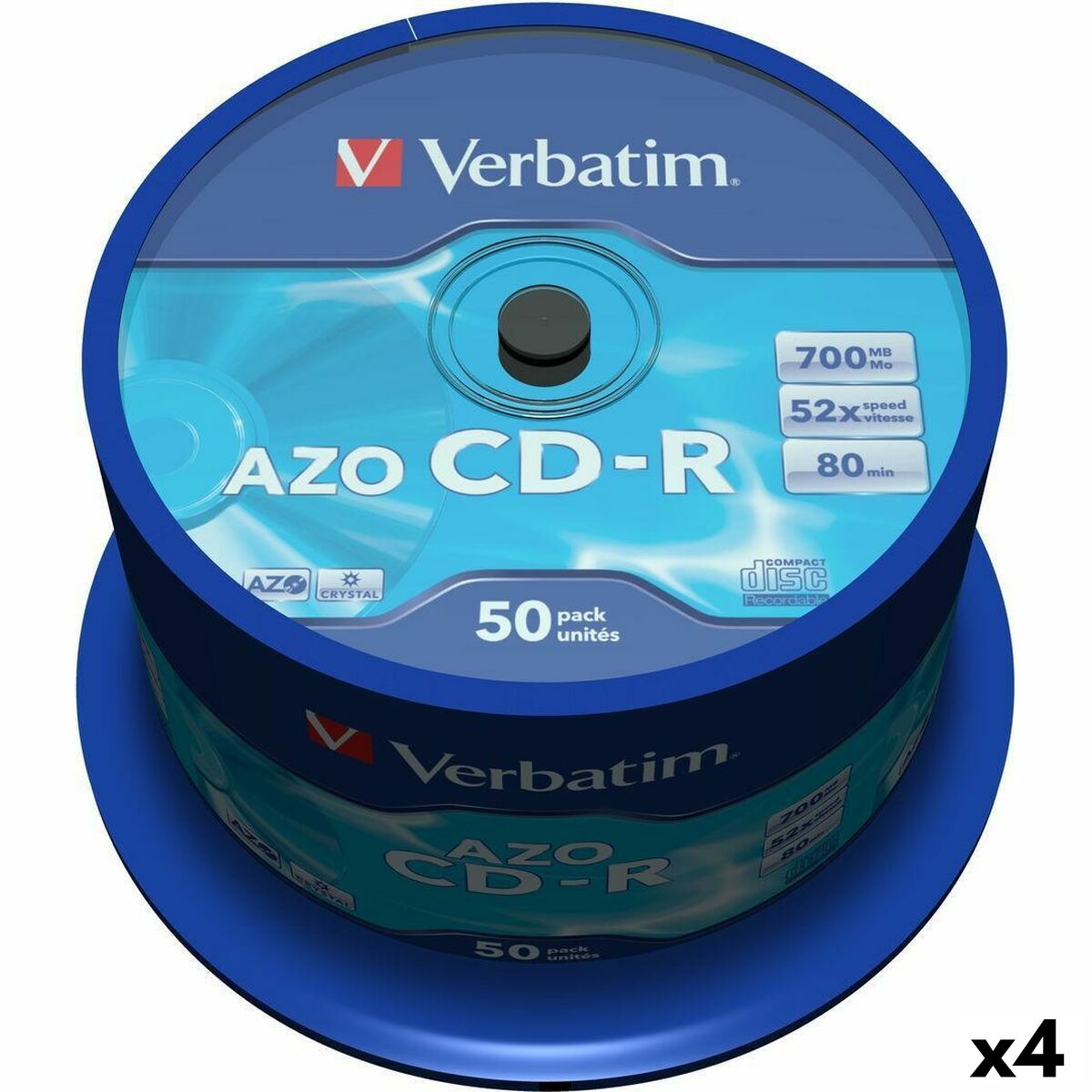 CD-R Verbatim Azo 700 MB 52x 50 Piezas (4 Unidades)