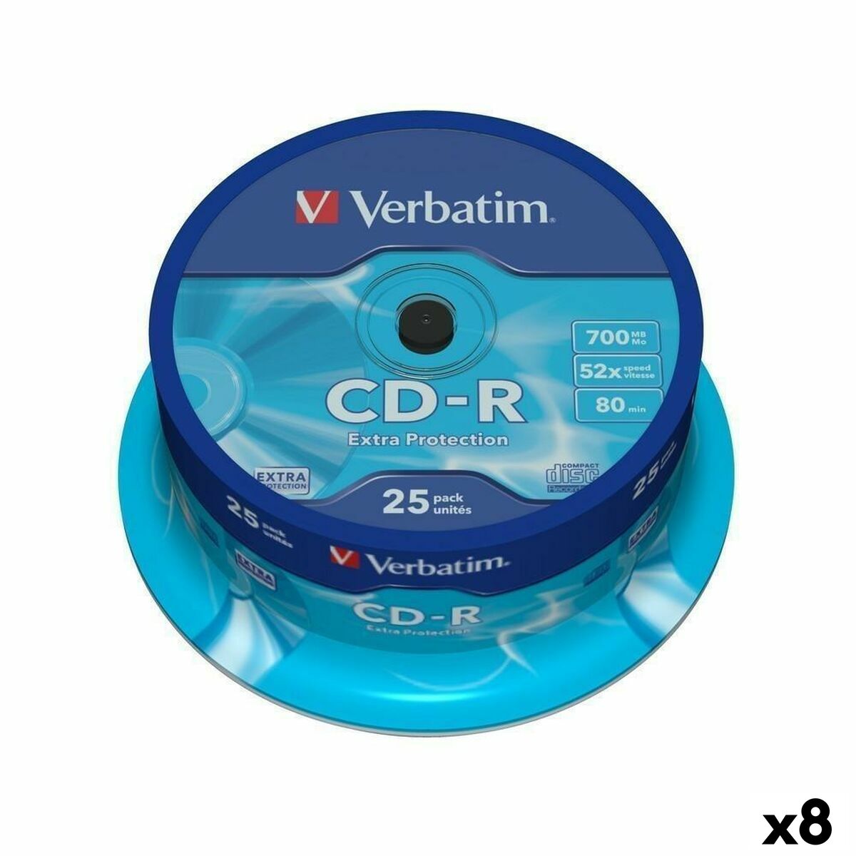 CD-R Verbatim Extra Protection 700 MB 52x 25 Piezas (8 Unidades)