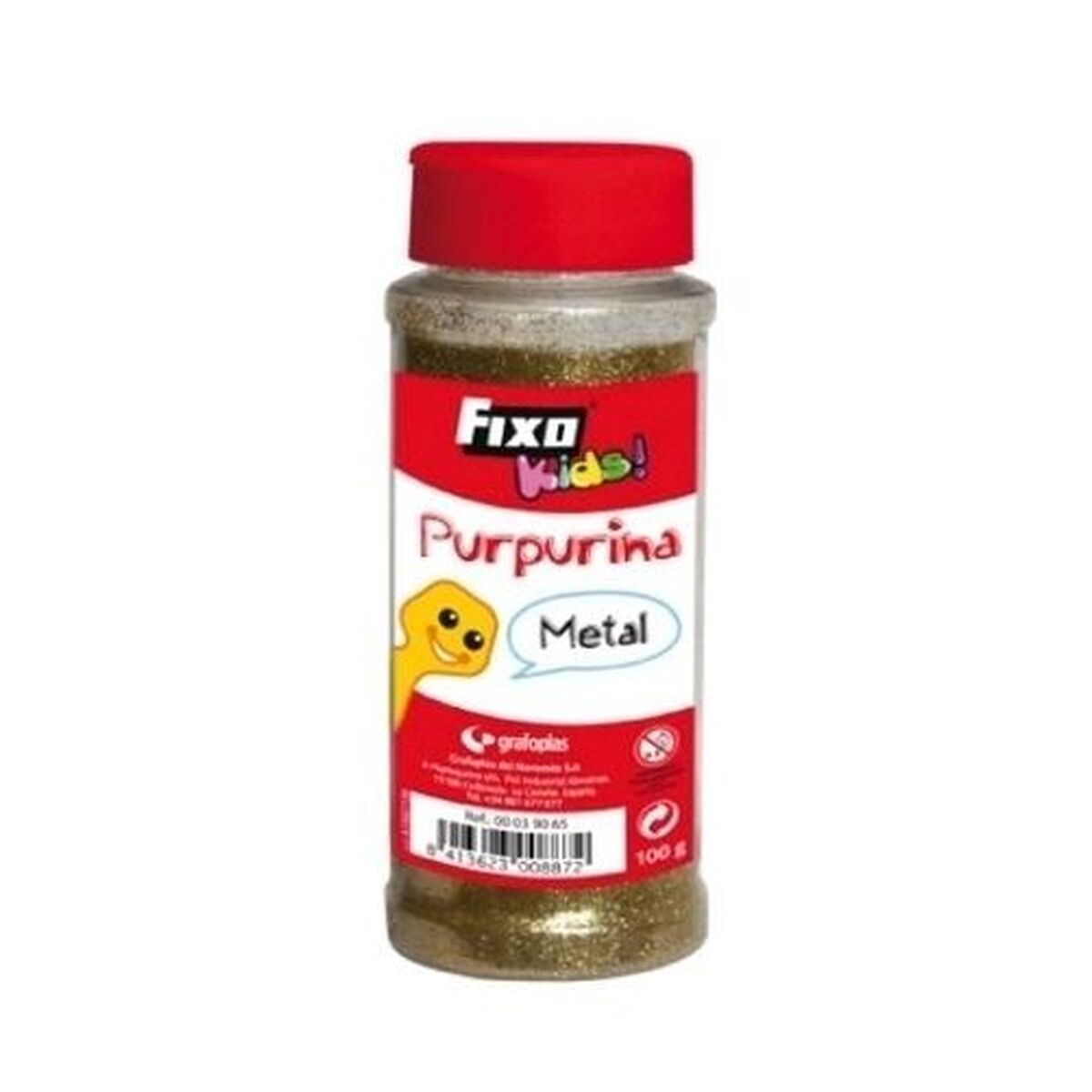 Purpurina Fixo Plateado 100 g (6 Unidades)
