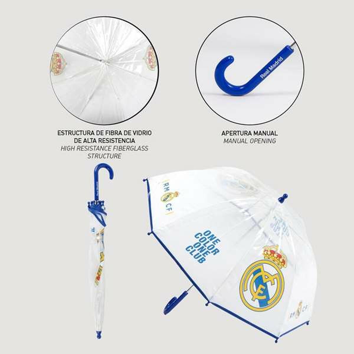 Paraguas Real Madrid C.F. Transparente 45 cm