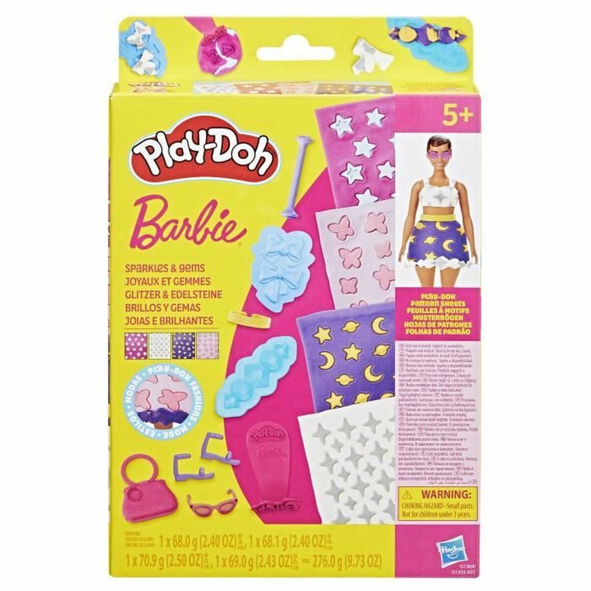 Juego de Plastilina Play-Doh Barbie Sparkles & Gems Multicolor