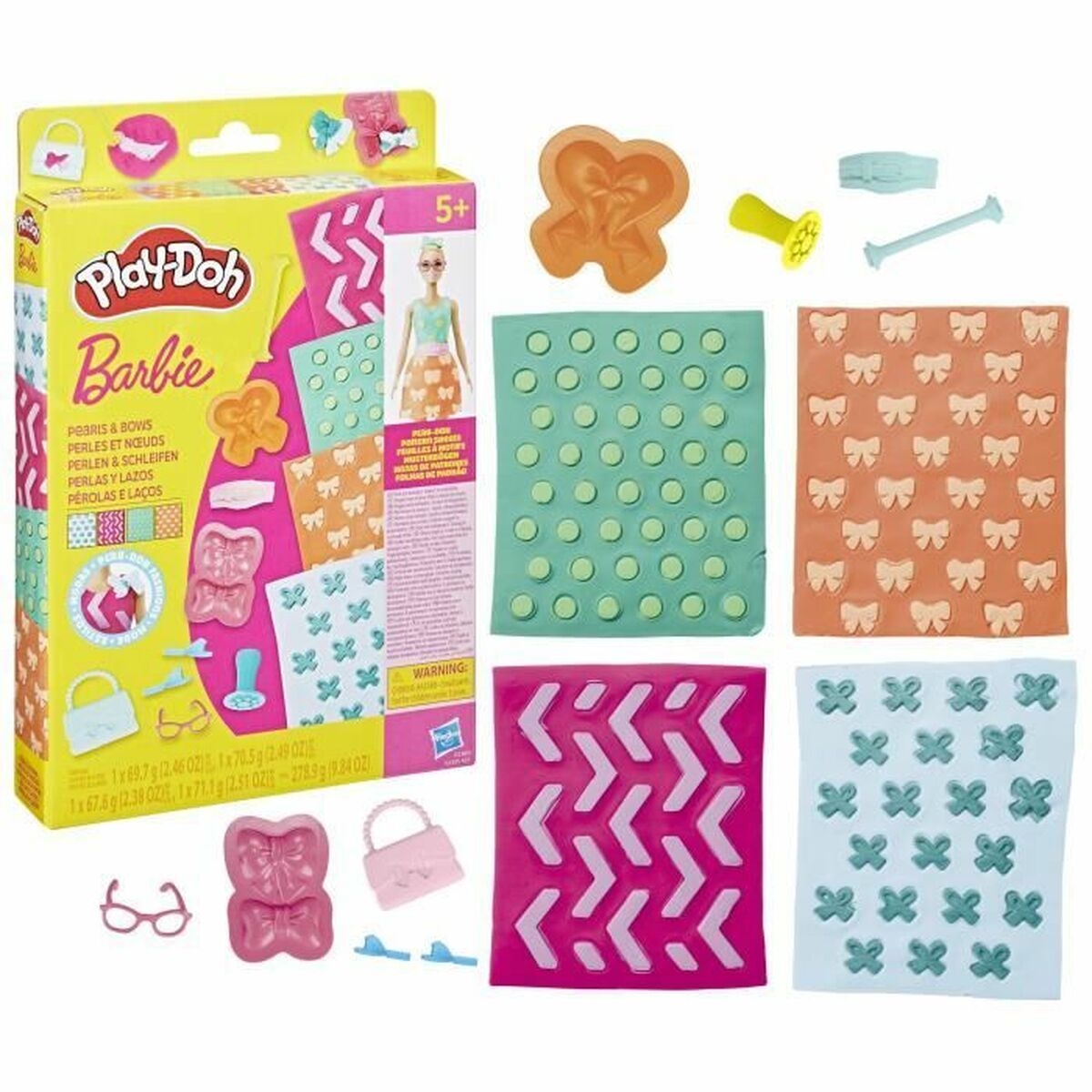 Juego de Plastilina Play-Doh BArbie Pearls & Bows Multicolor