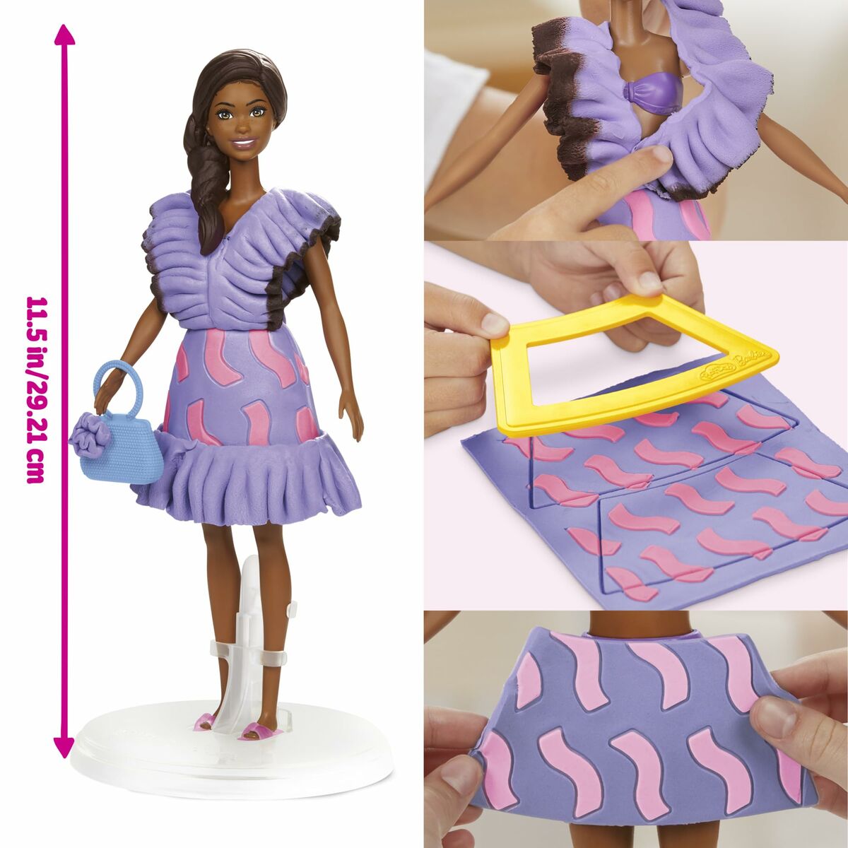 Juego de Plastilina Play-Doh Barbie Fashionista Ruffles Multicolor 730 g