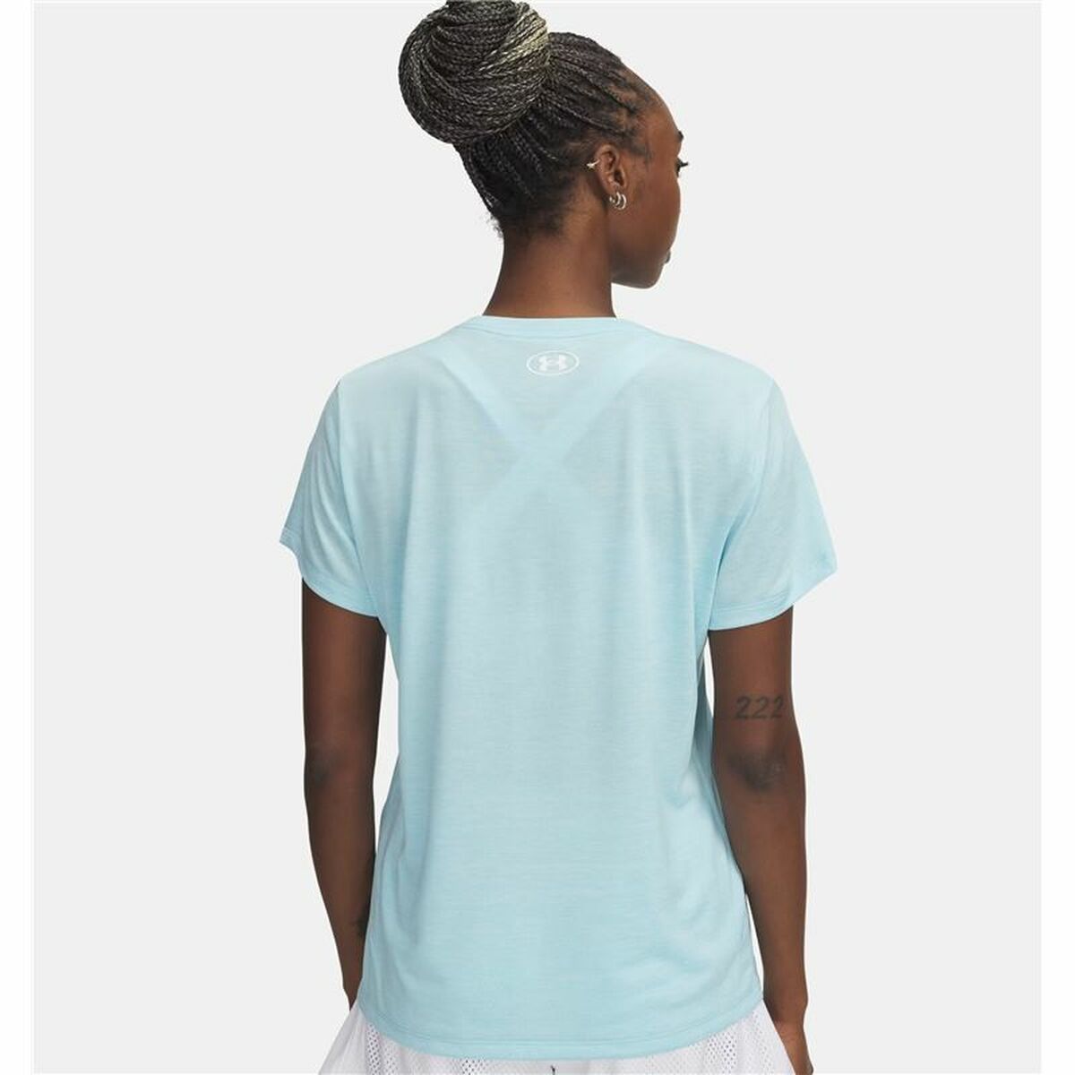 Camiseta de Manga Corta Mujer Under Armour Tech Azul cielo