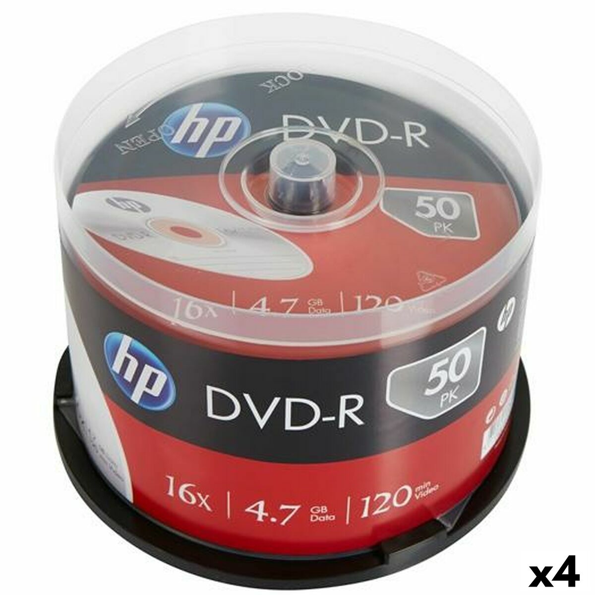 DVD-R HP 4,7 GB 16x 50 Piezas (4 Unidades)
