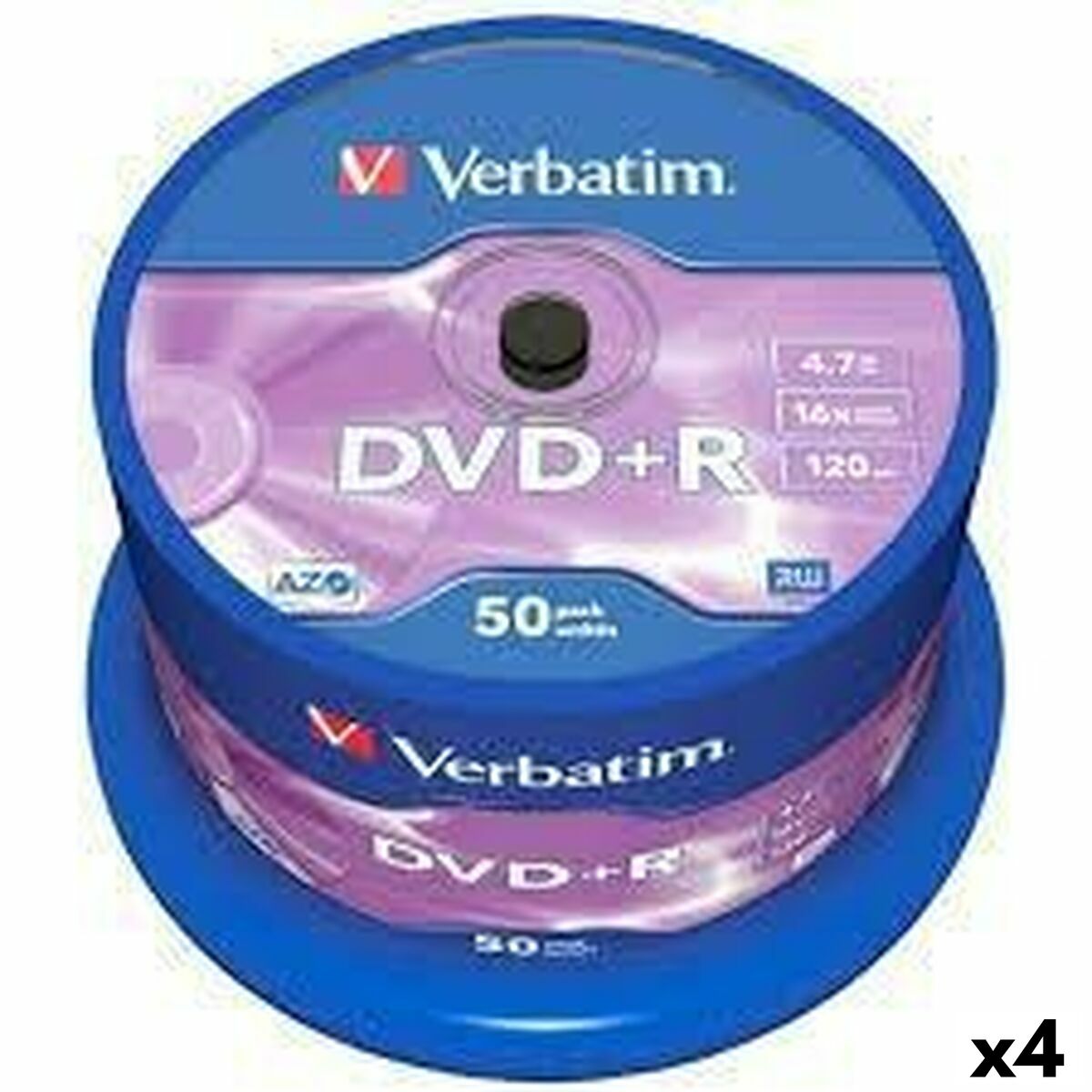 DVD+R Verbatim   4,7 GB 16x 50 Piezas (4 Unidades)