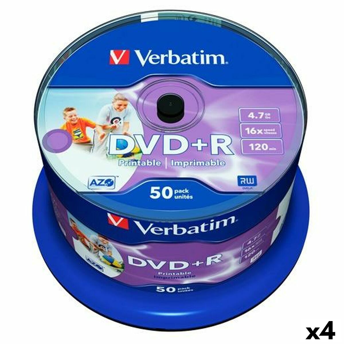 DVD+R Verbatim   4,7 GB 16x 50 Piezas (4 Unidades)