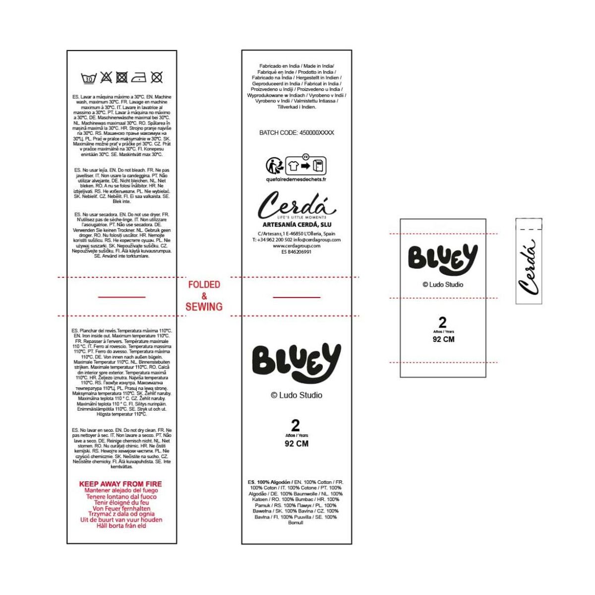 Pijama Infantil Bluey Azul claro