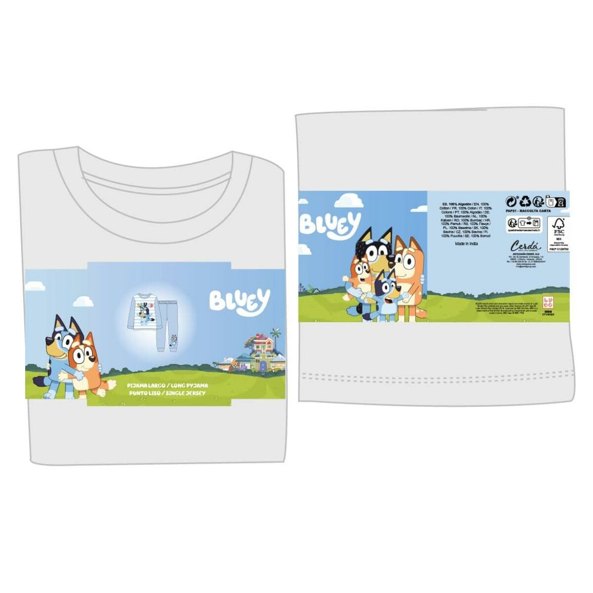 Pijama Infantil Bluey Azul claro