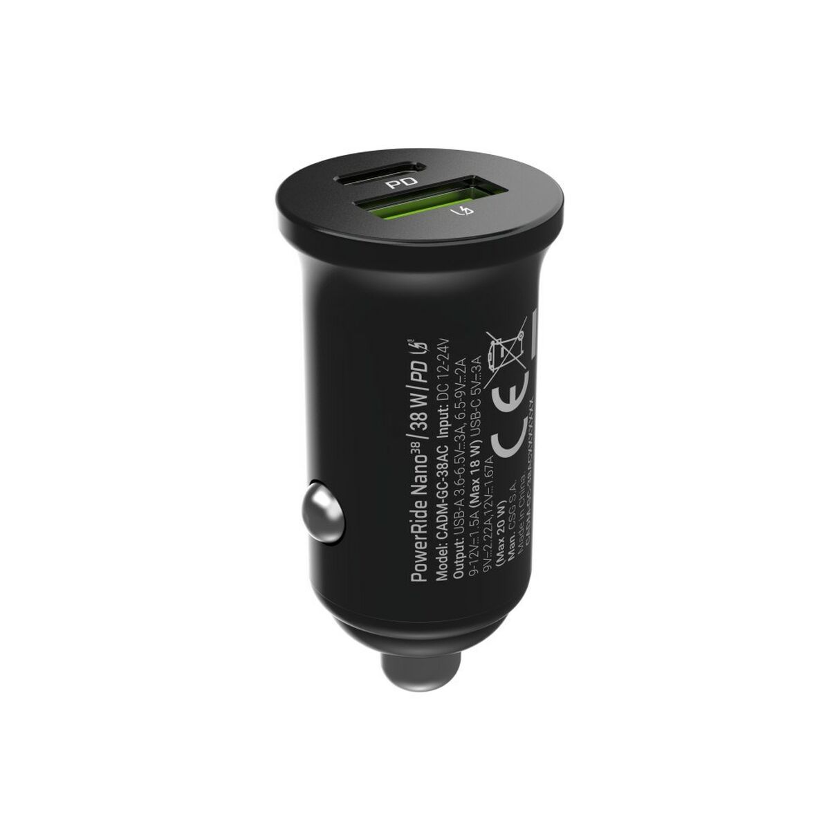Cargador de Coche Green Cell CADM-GC-38AC Negro 38 W