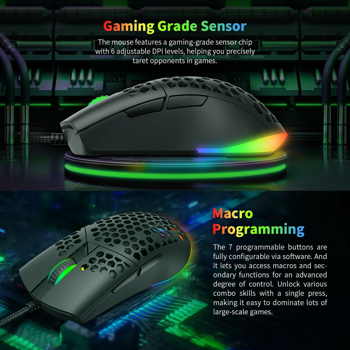 Ratón Gaming Havit MS1036 Negro