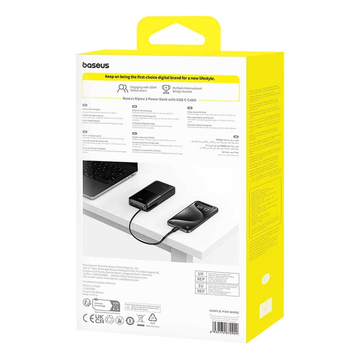 Powerbank Baseus BIPOW 2 Negro 20000 mAh