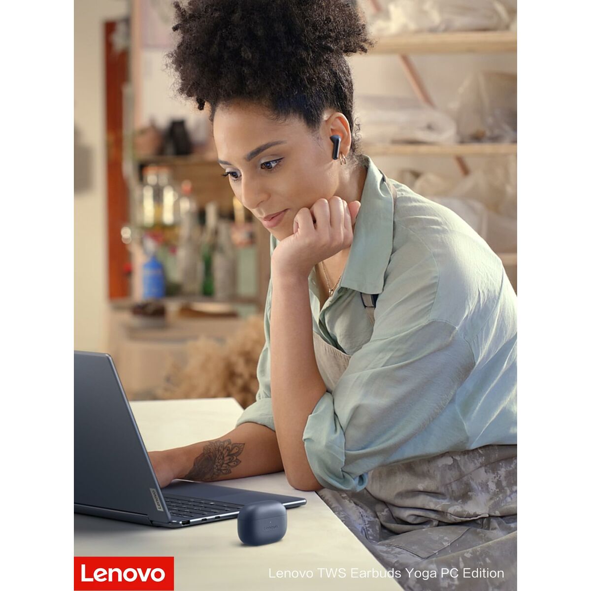 Auriculares Inalámbricos con Estuche de Carga Lenovo TWS YOGA PC Edition