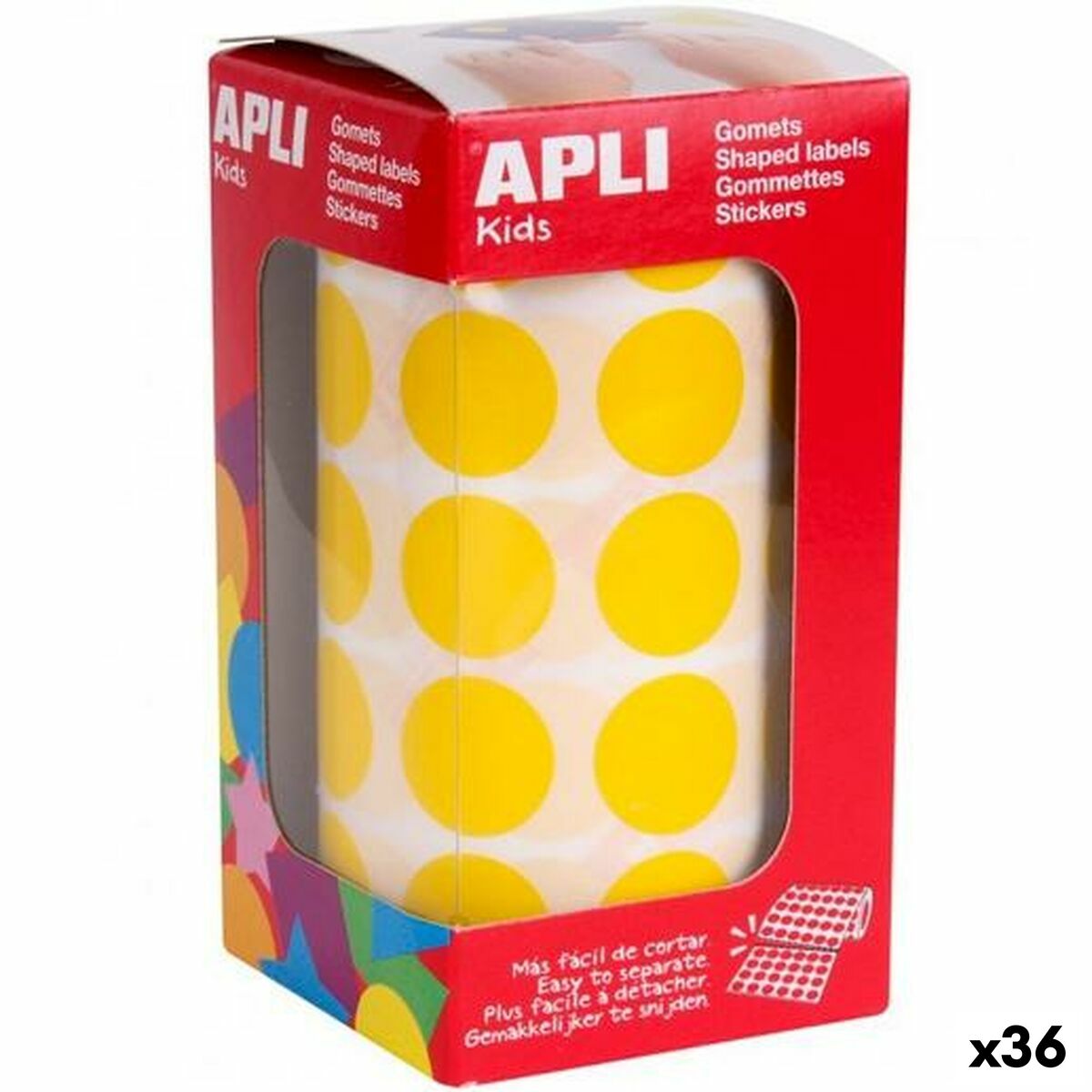 Pegatinas Apli Gomets Amarillo Geométrico (36 Unidades)