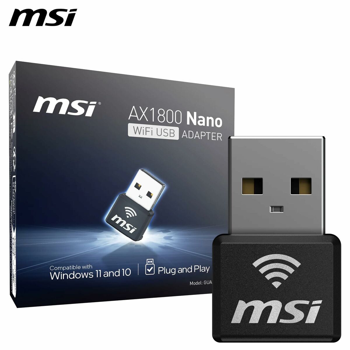 Adaptador USB Wifi MSI 302-8ZE30XE-000 Negro