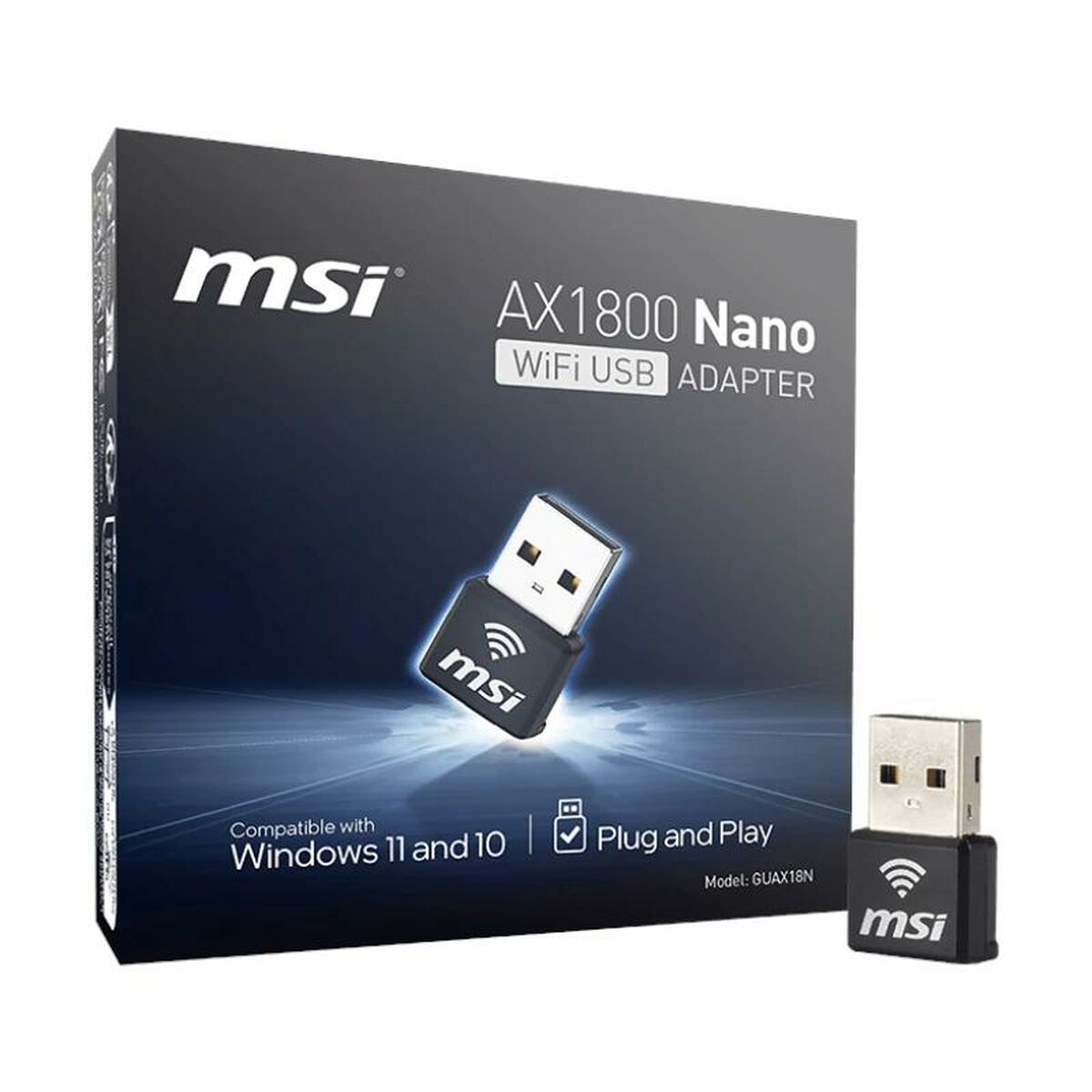 Adaptador USB Wifi MSI 302-8ZE30XE-000 Negro
