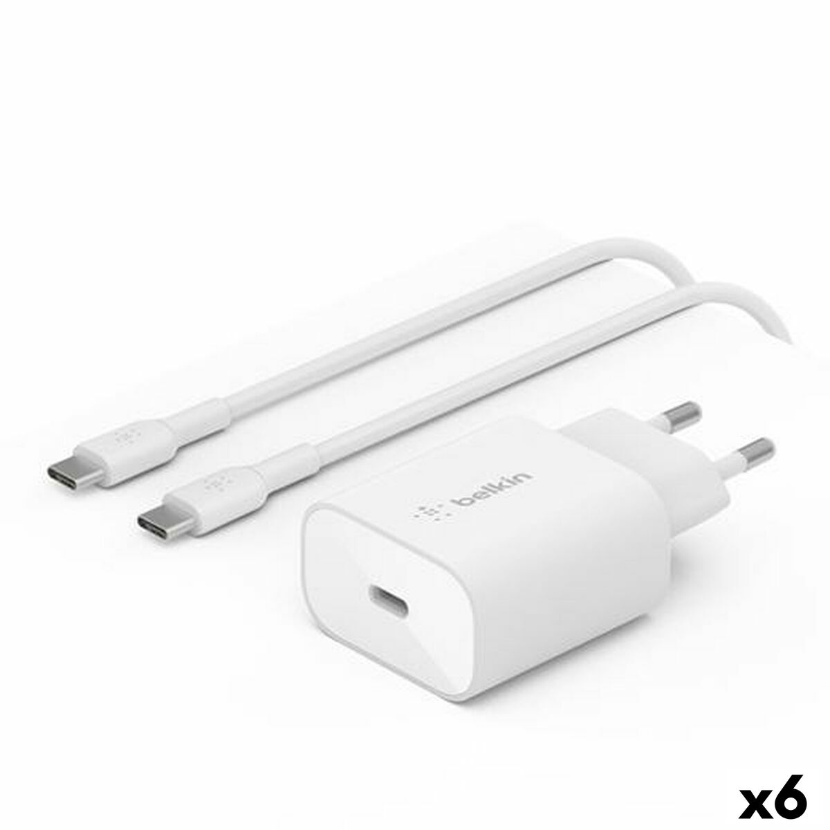 Cargador de Pared + Cable USB-C Belkin Blanco 25 W (6 Unidades)