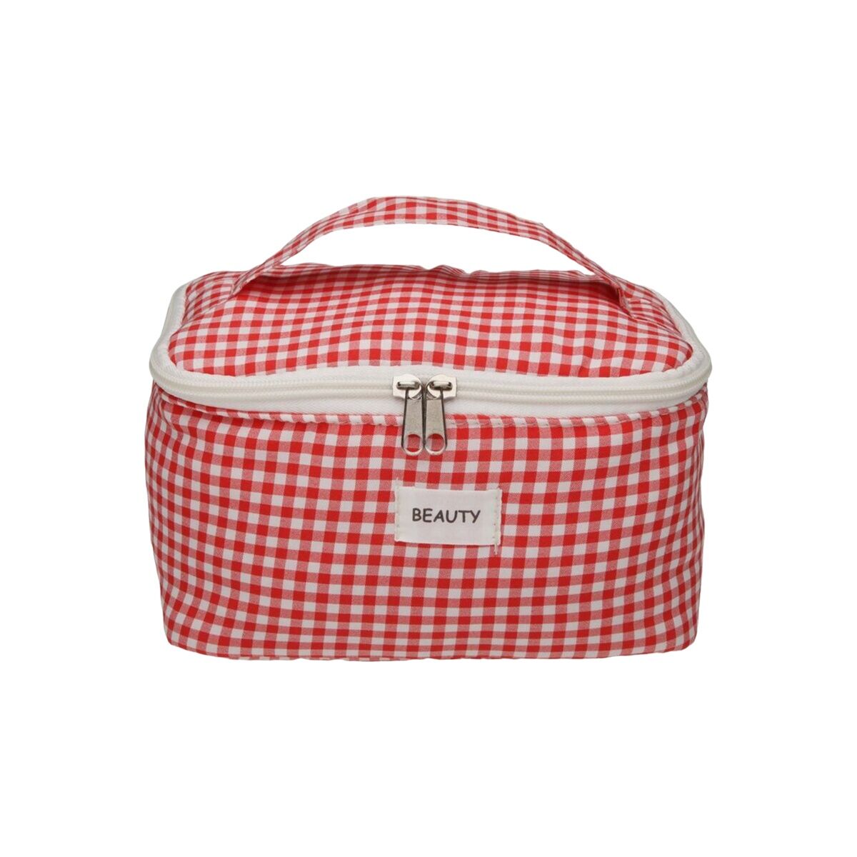 Neceser de Viaje Versa Vichy Rojo Poliéster Textil 12 x 12 x 20 cm