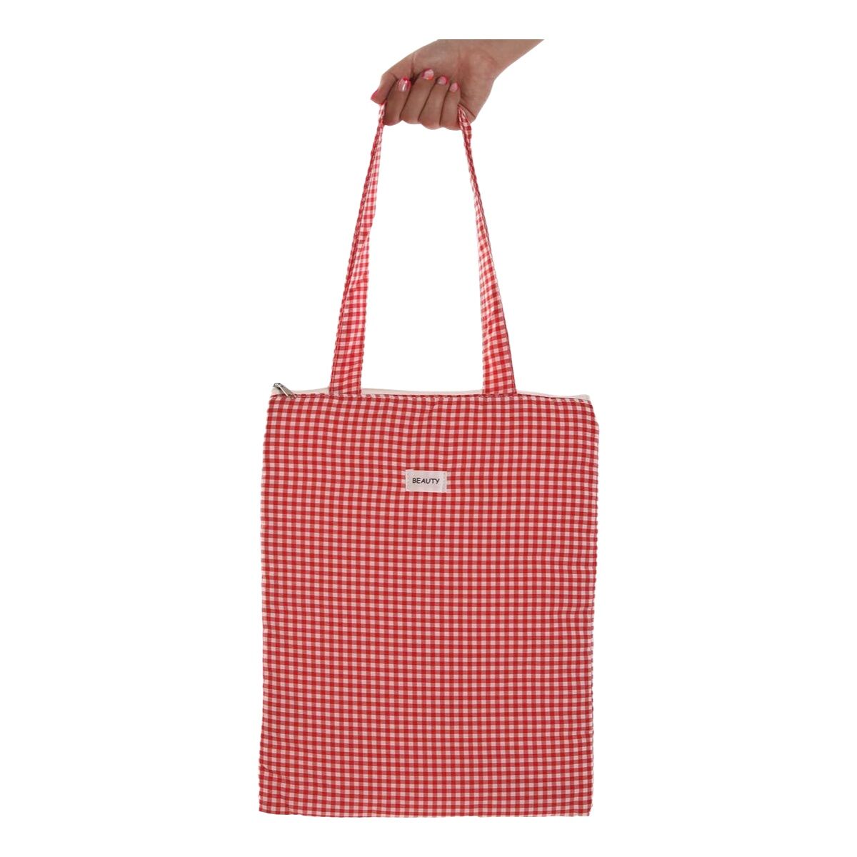 Bolso Mujer Versa Vichy Rojo 40 x 33 cm