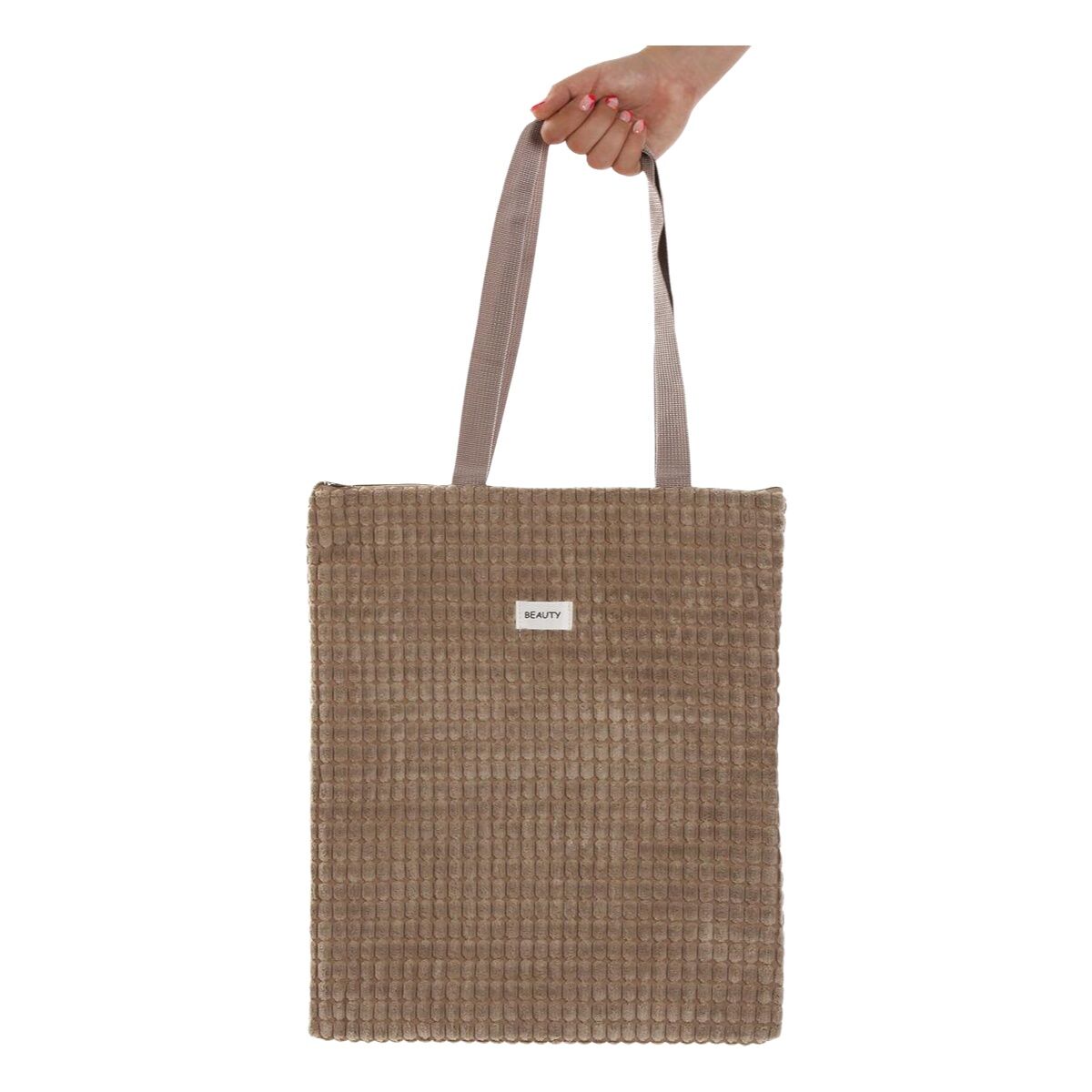Bolso Mujer Versa Corduroy Caqui 40 x 33 cm