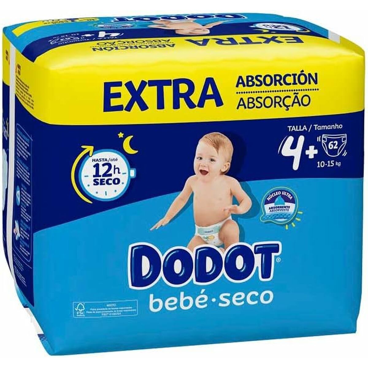 Pañales Desechables Dodot Etapas Extra 4 10-15 kg (62 Unidades)