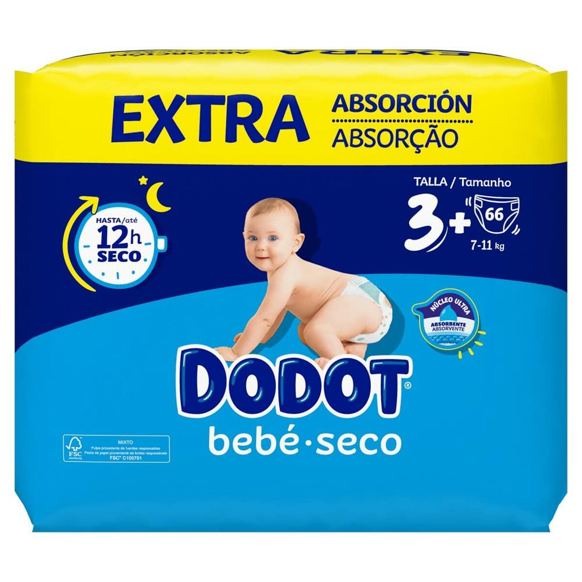 Pañales Desechables Dodot Etapas Extra 3 (66 Unidades)