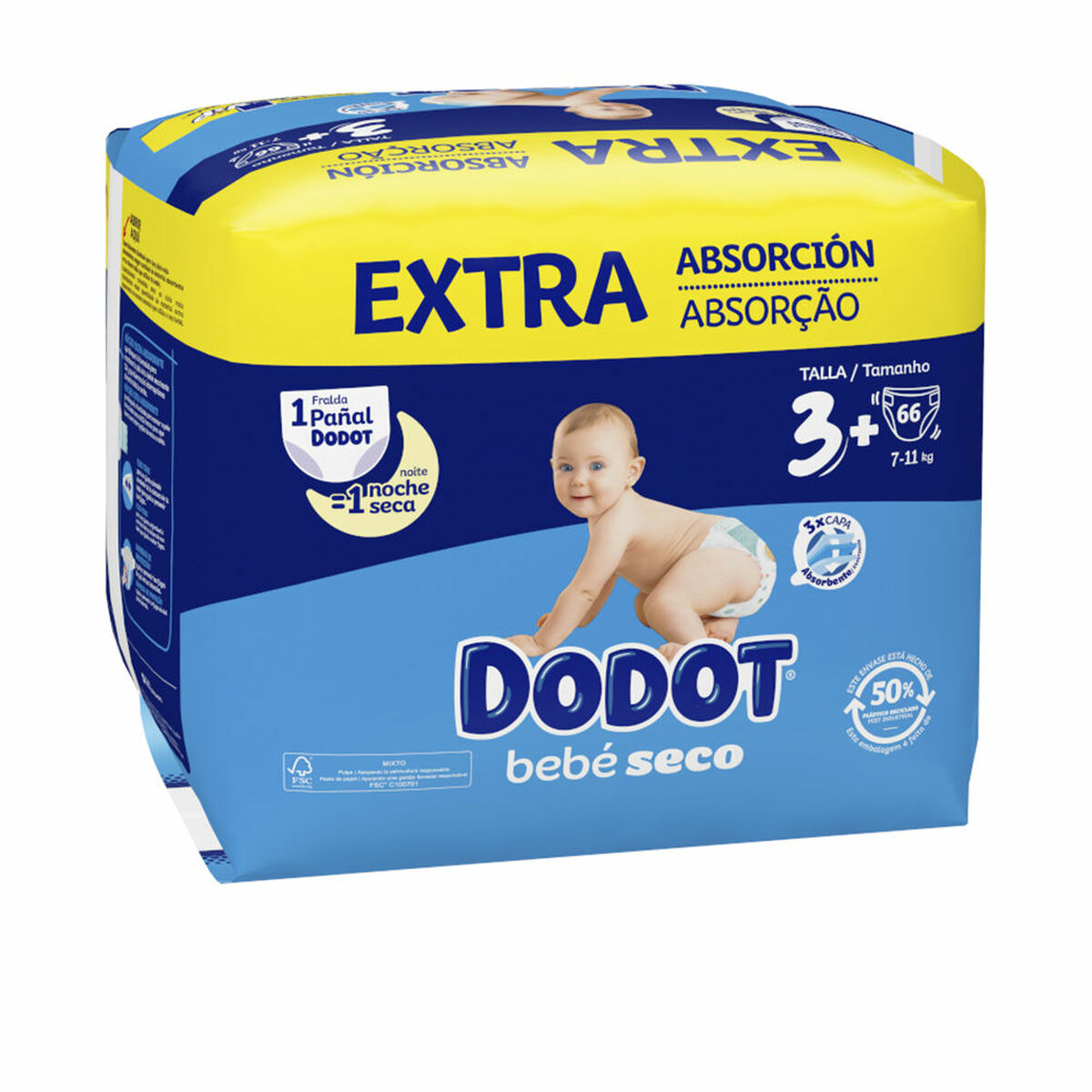 Pañales Desechables Dodot Etapas Extra 3 (66 Unidades)