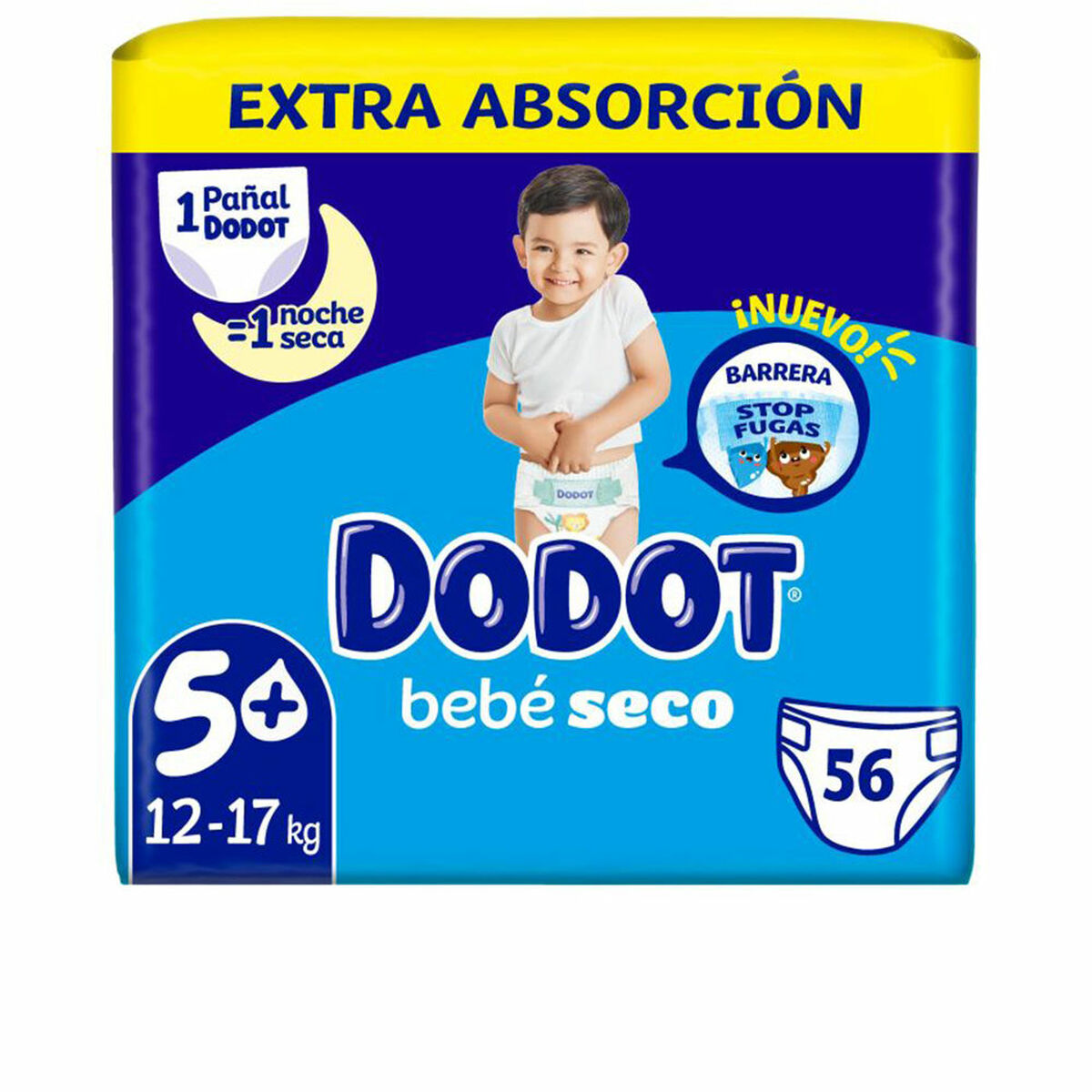 Pañales Desechables Dodot Etapas Extra 5 12-17 kg (56 Unidades)