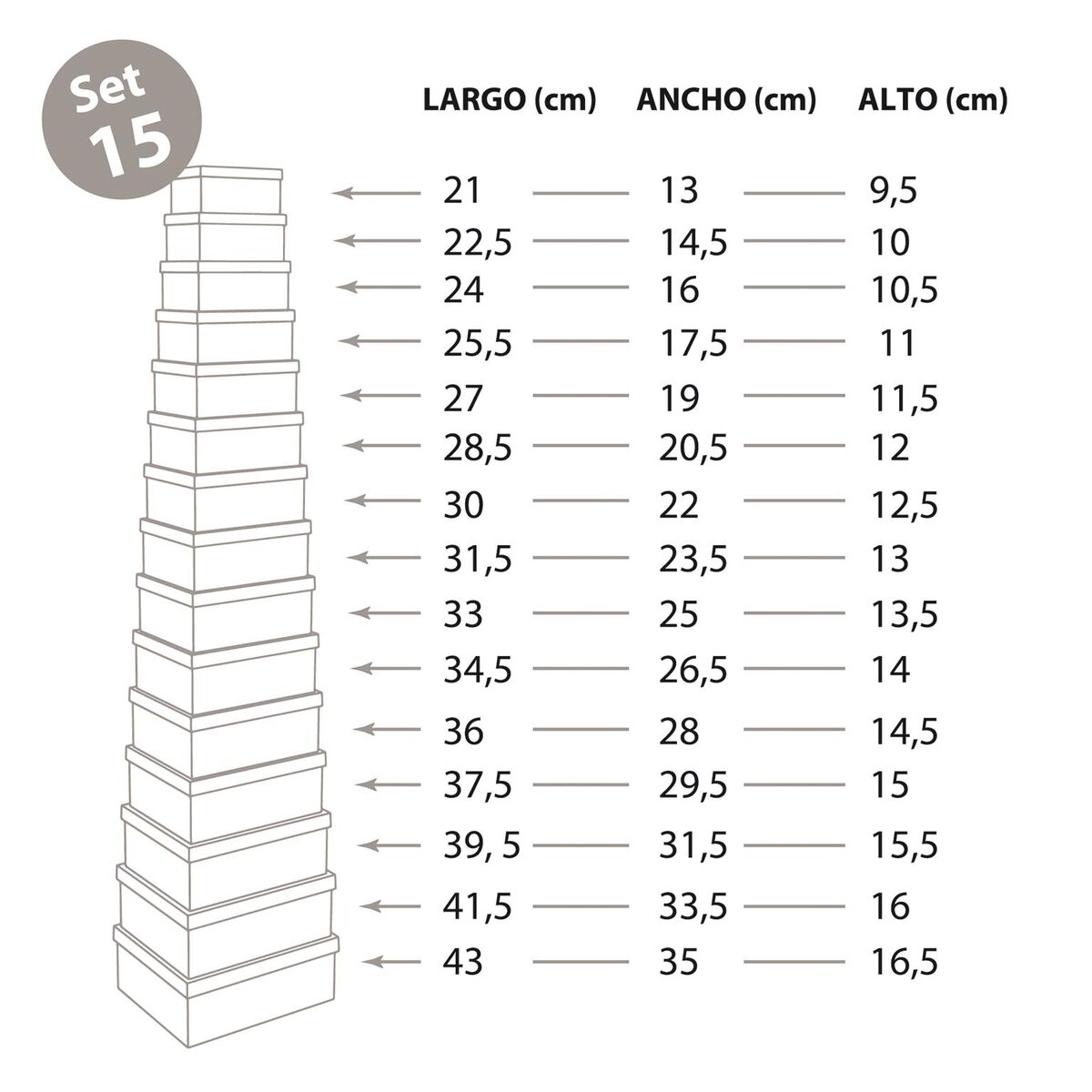 Set de Cajas Organizadoras Apilables Versa Cartón Lavanda 10 Piezas