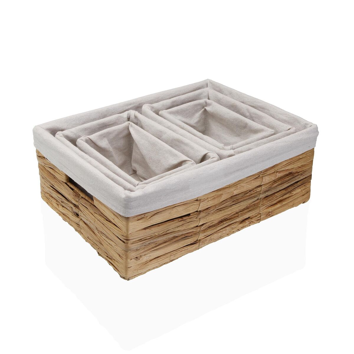 Organizador de Maquillaje Versa Cinth Jacinto de agua 40 x 30 x 15 cm 30 x 15 x 40 cm 21 x 13 x 11 cm 25,5 x 17 x 13 cm