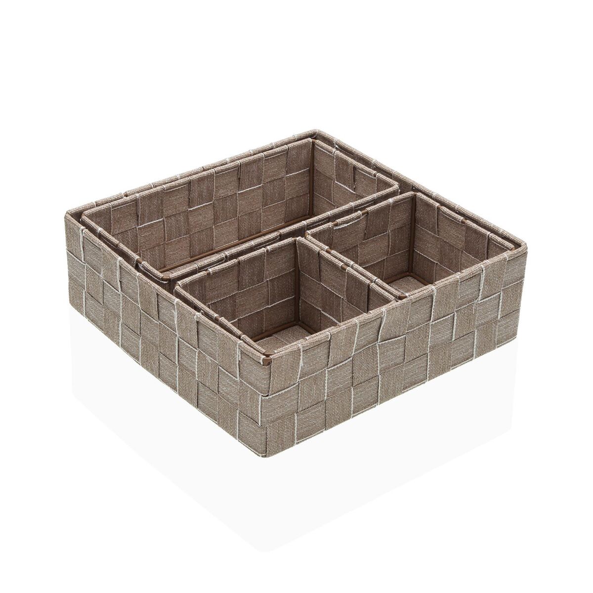 Juego de Cestas Versa Paja Polipropileno Fibra de maíz 26 x 8,5 x 26 cm