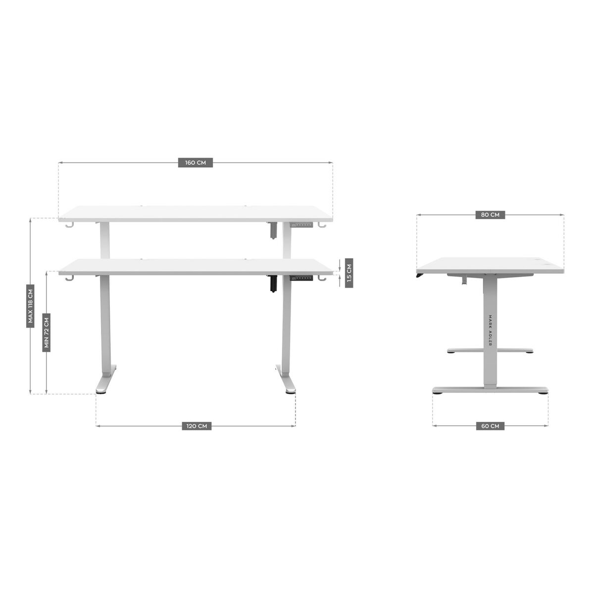 Escritorio Mark Adler MA-Leader 7.6 White Blanco