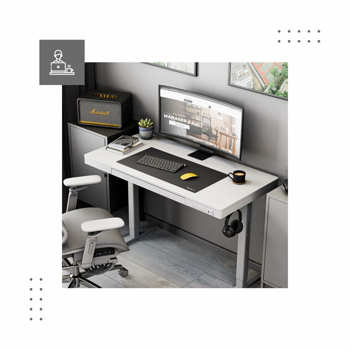 Escritorio Mark Adler MA-Leader 8.2 White Blanco