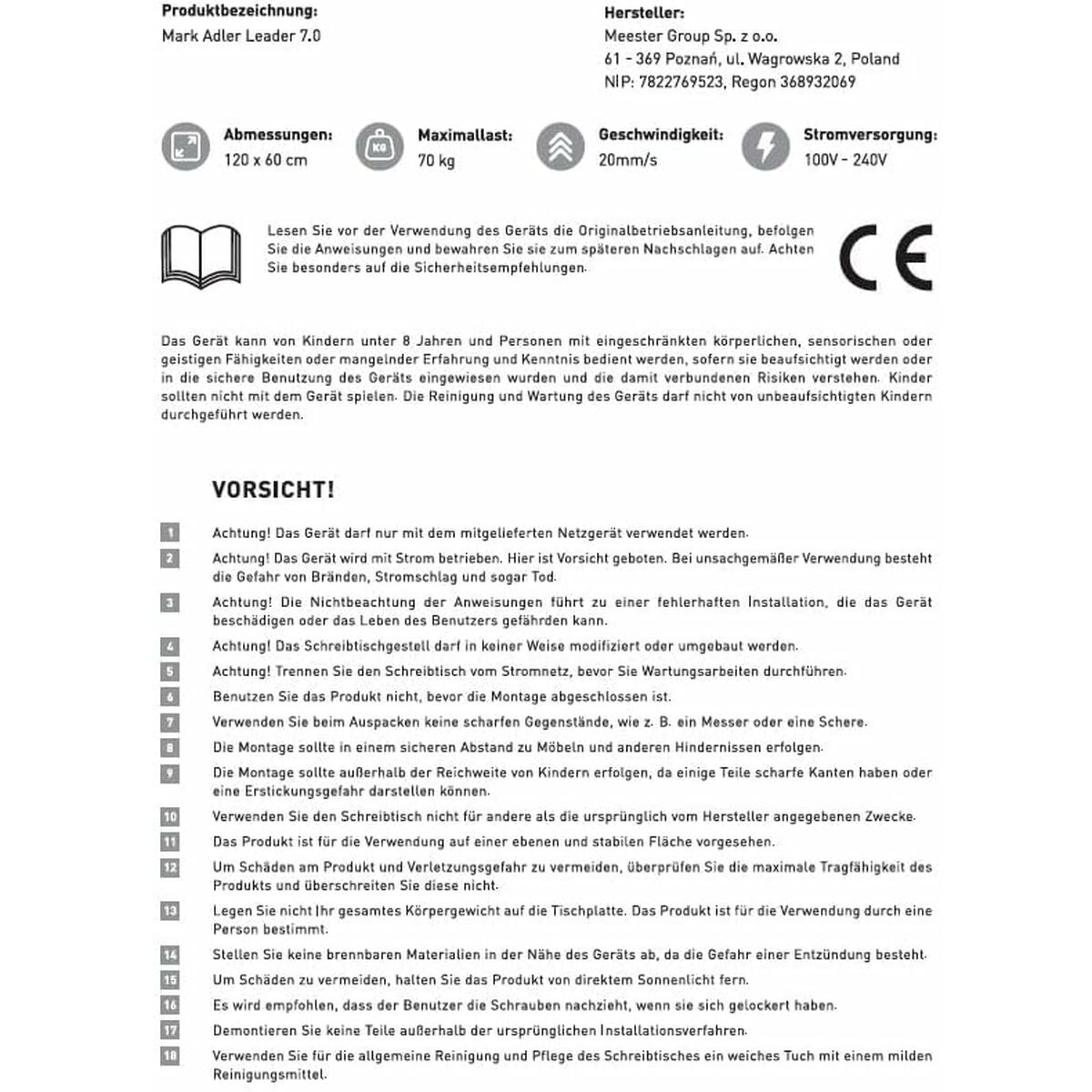 Mesa de Escritorio Mark Adler MA-LEADER 7.0 Negro Bronce