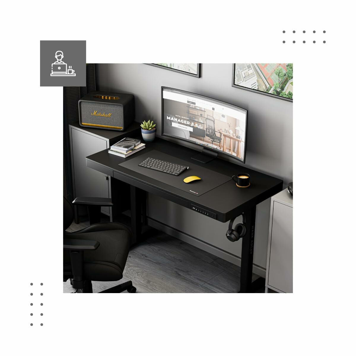 Escritorio Mark Adler MA-Leader 8.2 Black Negro