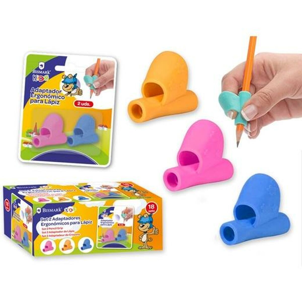 Adaptador para lápiz Bismark Multicolor 2 Piezas (18 Unidades)