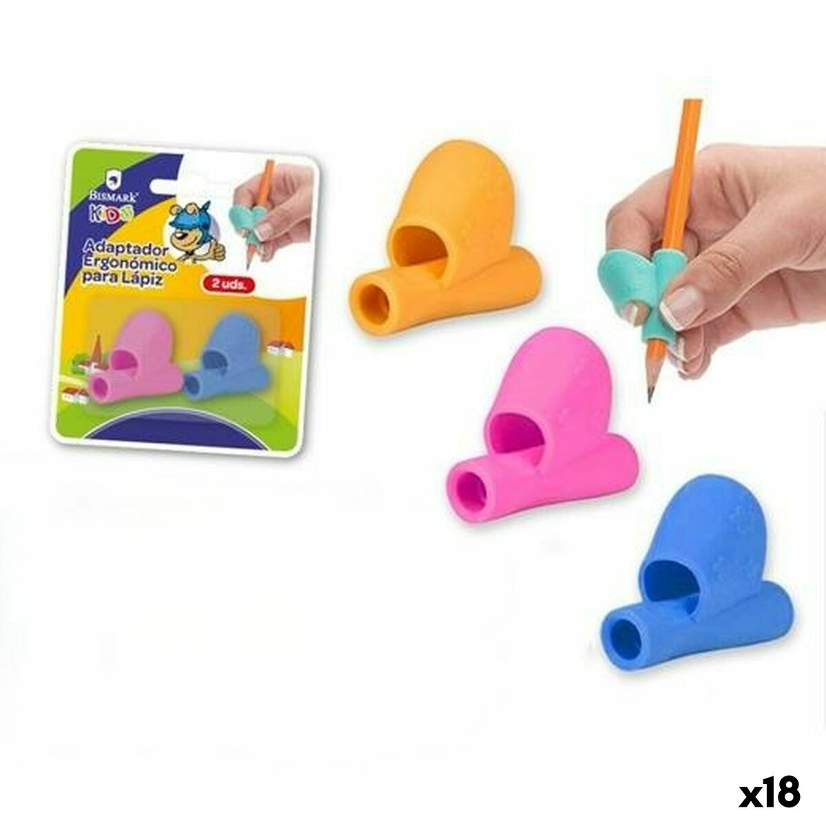 Adaptador para lápiz Bismark Multicolor 2 Piezas (18 Unidades)