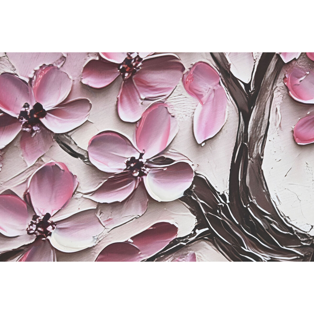 Lienzo Home ESPRIT Beige Rosa Marrón oscuro Romántico 103 x 4,5 x 103 cm (2 Unidades)