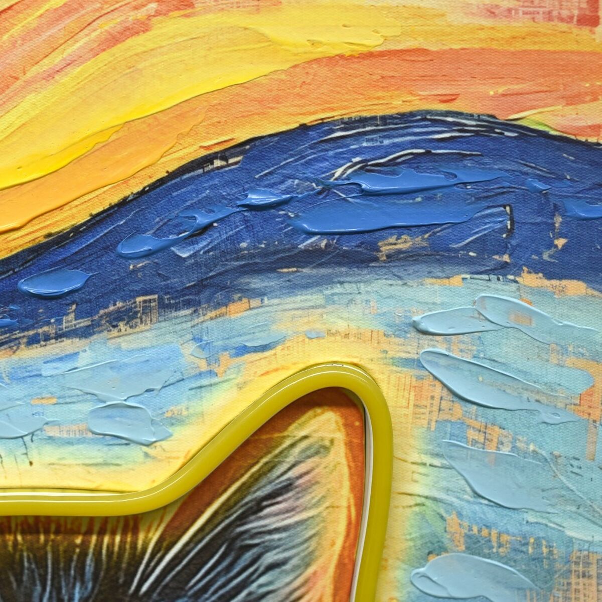 Cuadro con LED Home ESPRIT Moderno Animales 53 X 3,7 X 73 CM (2 Unidades)