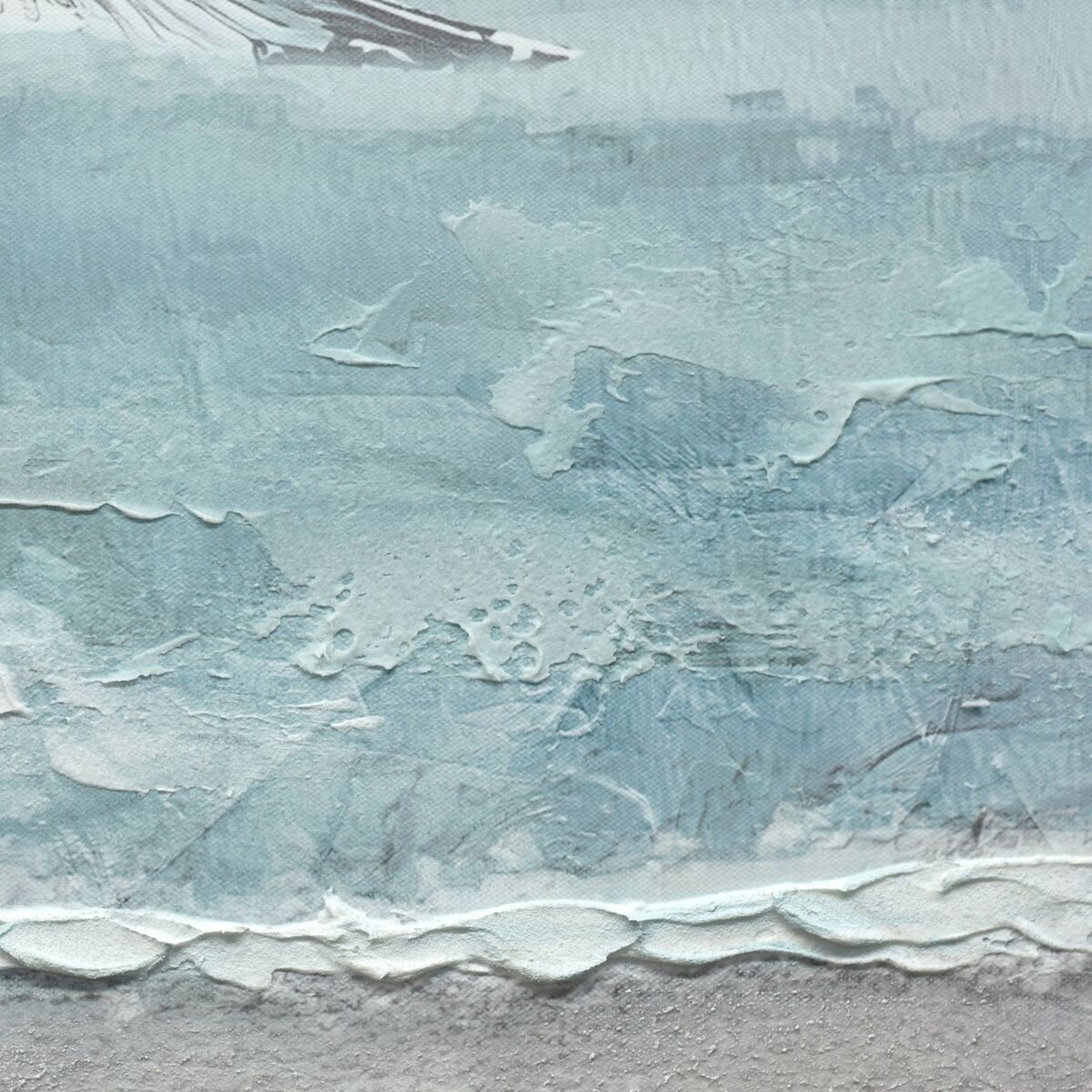 Lienzo Home ESPRIT Azul Blanco Mediterráneo Gaviota 140 x 3,7 x 70 cm (2 Unidades)