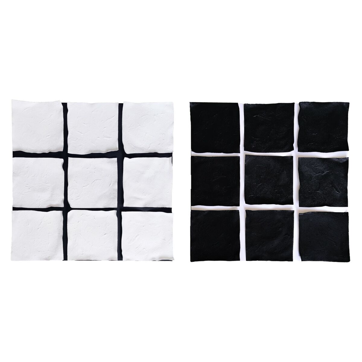 Lienzo Home ESPRIT Blanco Negro Moderno 80 x 4 x 80 cm (2 Unidades)