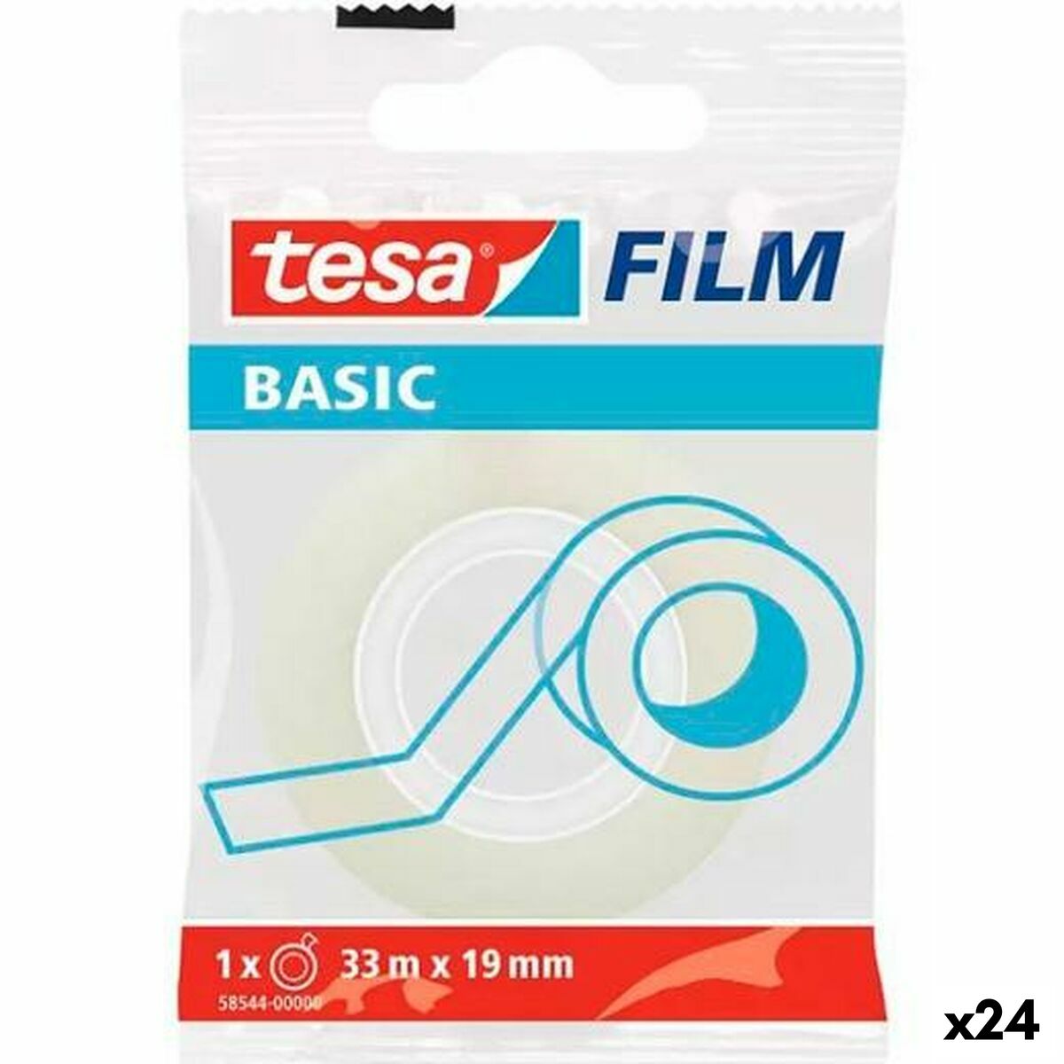 Cinta Adhesiva TESA Transparente Polipropileno 19 mm x 33 m (24 Unidades)