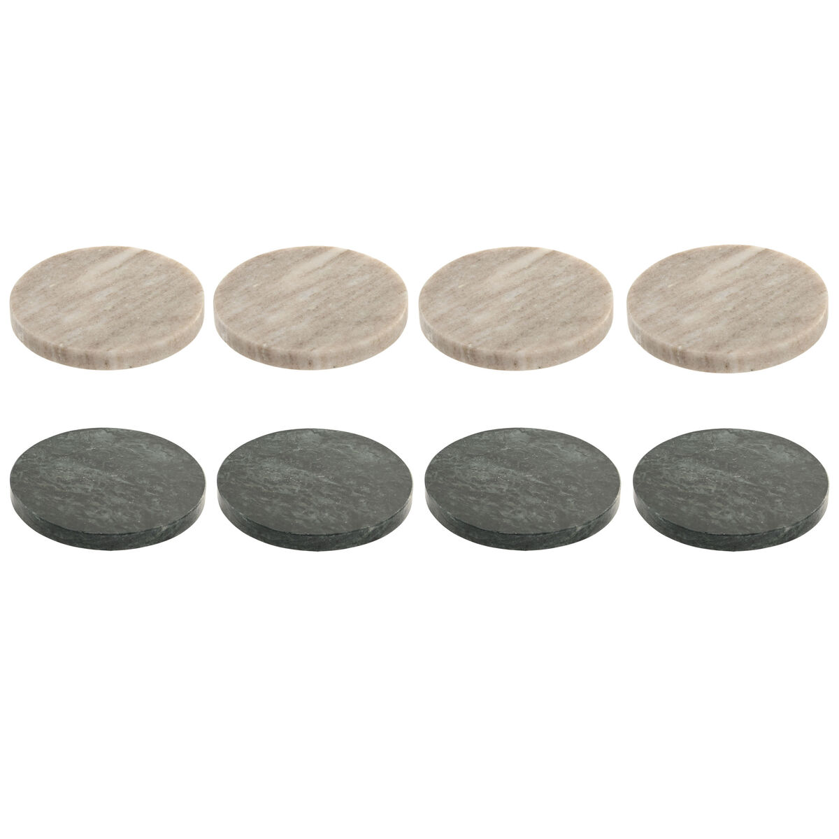 Posavasos Home ESPRIT Verde Beige Mármol 10 x 10 x 5 cm (2 Unidades) (4 Unidades)