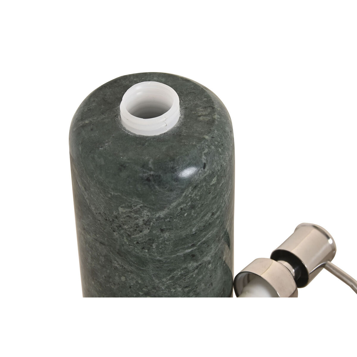 Dispensador de Jabón Home ESPRIT Verde Plateado Acero Inoxidable Mármol Moderno 7,5 x 7,5 x 18 cm