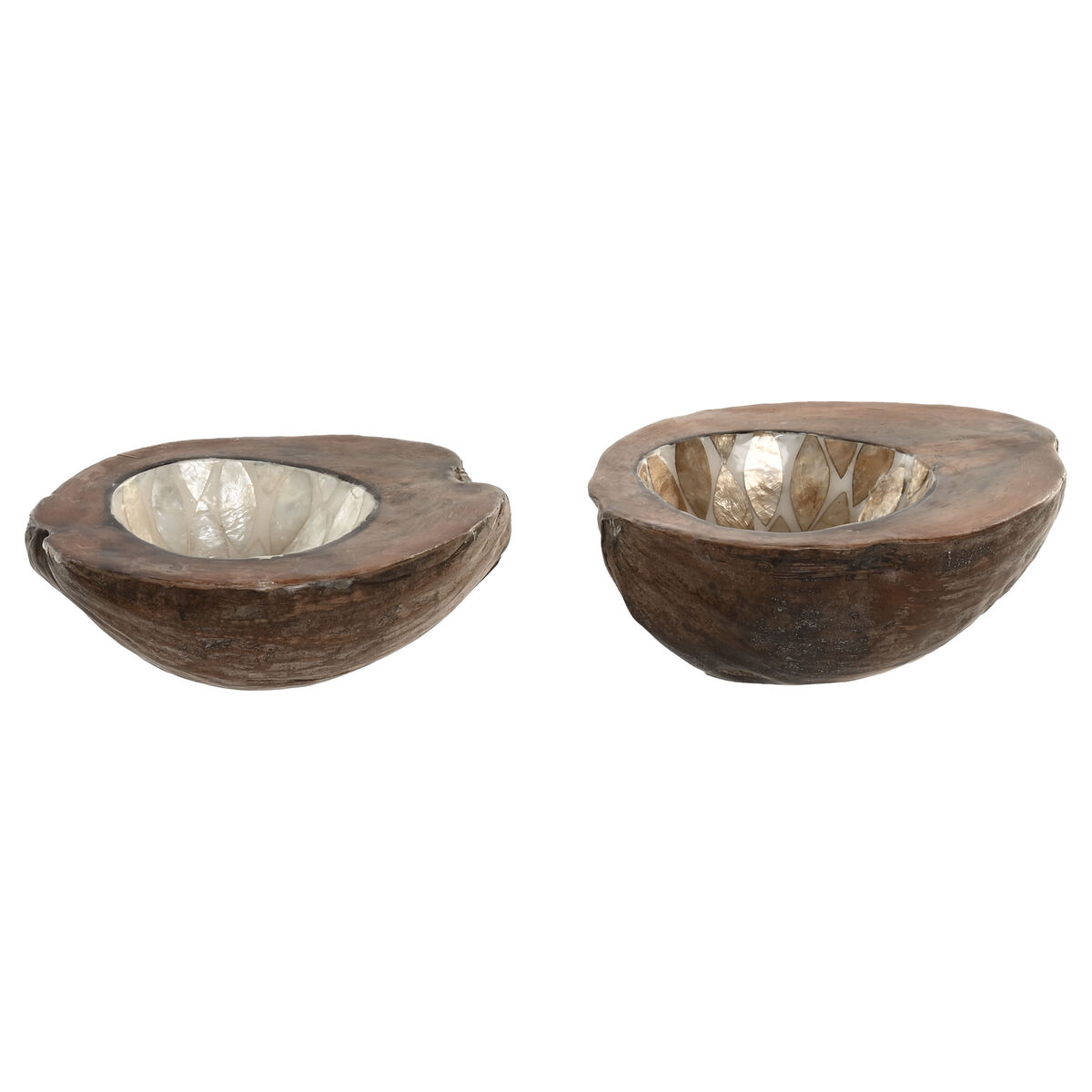 Vaciabolsillos Home ESPRIT Blanco Beige 22 x 18 x 8 cm (2 Unidades)